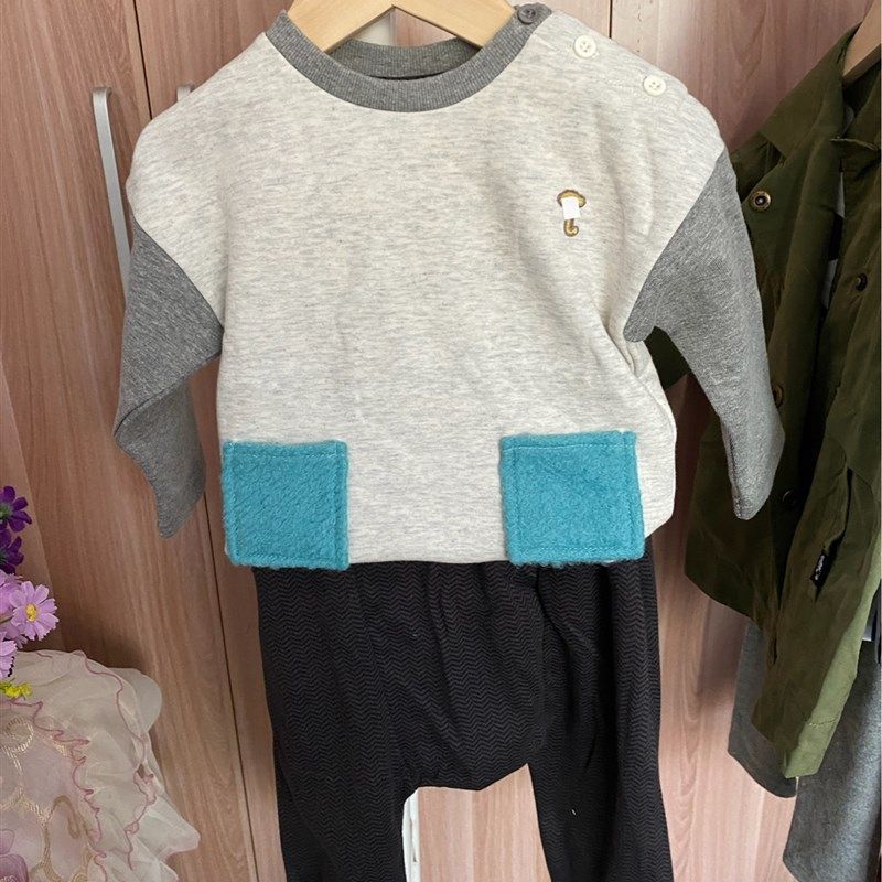 韩国小云朵小雨伞童装男童女童纯棉春秋新款上衣T恤大跨裤套装,童装/婴儿装/亲子装,套装,淘宝优惠券,粉丝福利购,淘宝优惠卷