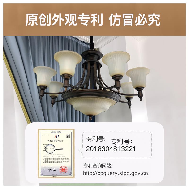 美式吊灯客厅灯复古大气餐厅灯乡村别墅灯卧室灯中古风防尘包安装