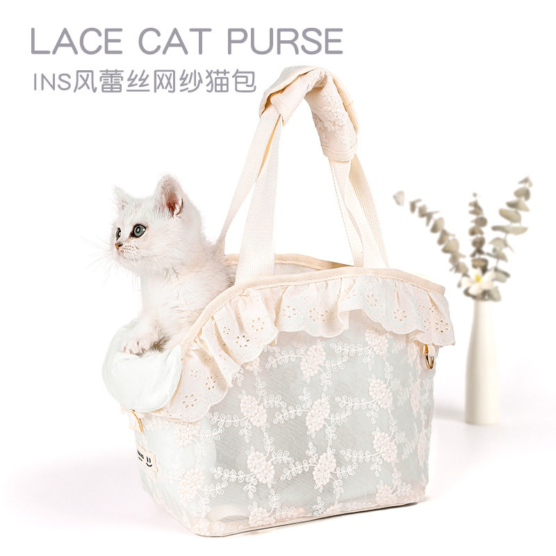 猫包单肩手提拎袋子狗狗背包中小型犬透气网纱外出可折叠便携宠物