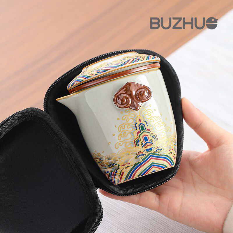 便携式旅行茶具套装户外一人饮快客杯随身露营装备茶具外出携带包