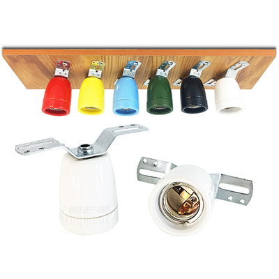 彩色陶瓷灯头吸顶 纯铜螺口爬宠乌龟箱UVA UVB灯口E27耐高温灯座