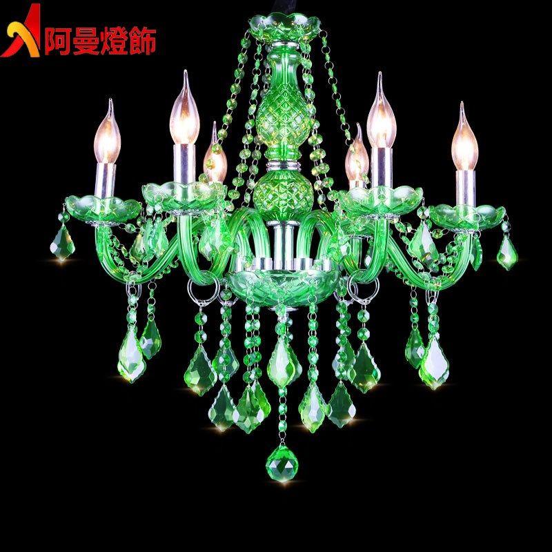 漫咖啡厅欧式吊灯网咖酒吧蜡烛水晶灯绿色创意餐厅ktv吧台彩色灯,家装灯饰光源,客厅吊灯,淘宝优惠券,粉丝福利购,淘宝优惠卷