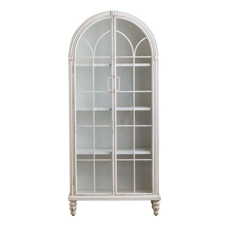 法式拱形书柜客厅展示柜玻璃柜圆弧柜白色实木复古靠墙酒柜手办柜,住宅家具,门厅/玄关柜/玄关架,淘宝优惠券,粉丝福利购,淘宝优惠卷