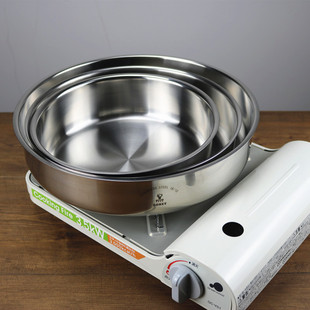 小章鱼304不锈钢圆盘蒸年糕凉皮蒸盘水果盘子盛海鲜深盘子面皮锣