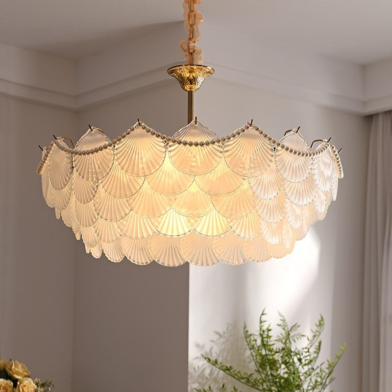 客厅灯法式轻奢水晶简约贝壳吊灯美式卧室房间餐厅衣帽 大气高档,家装灯饰光源,客厅吊灯,淘宝优惠券,粉丝福利购,淘宝优惠卷