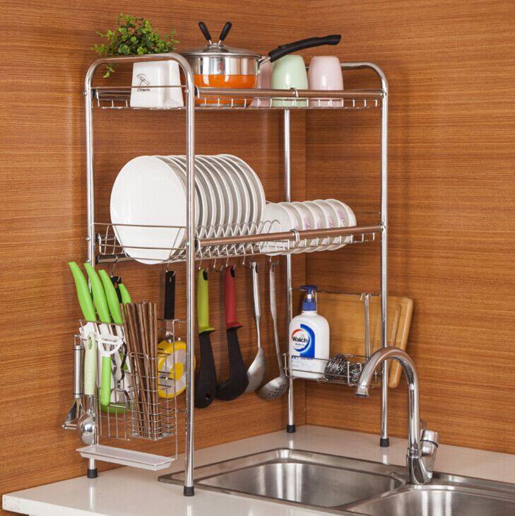 厨房单双水槽水池上沥水架晾碗筷盘子置物架304不锈钢滴水置碗架,厨房/烹饪用具,厨房置物架/置物柜/角架,淘宝优惠券,粉丝福利购,淘宝优惠卷