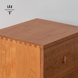 山丁 双抽床边柜 木蜡油黑胡桃樱桃实白蜡木木床头柜原木北欧简约