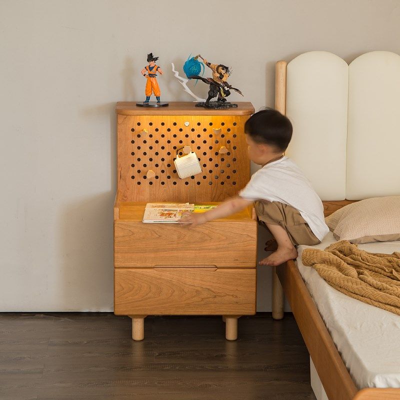 全实木多功能床头柜儿童斗柜收纳柜边柜樱桃木环保儿童房家具,住宅家具,床头柜,淘宝优惠券,粉丝福利购,淘宝优惠卷