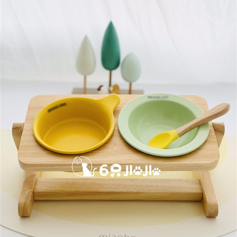 宠物陶瓷猫碗狗碗小型犬酷彩宠物盘碟BD水碗双碗实木可调节碗架,宠物/宠物食品及用品,猫狗碗/慢食碗,淘宝优惠券,粉丝福利购,淘宝优惠卷