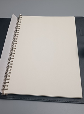 A4空白活页本 30孔皮面磁扣 黑色棕色加厚100克米黄纸 纯白 本白