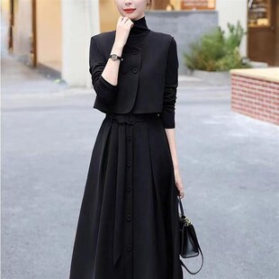 套装 法式 新款 连衣裙2024秋装 裙女神范两件套7882 气质高级感长袖