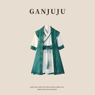 儿童汉服男童夏季古装套装国学服高端唐装小男孩古风童装表演出服