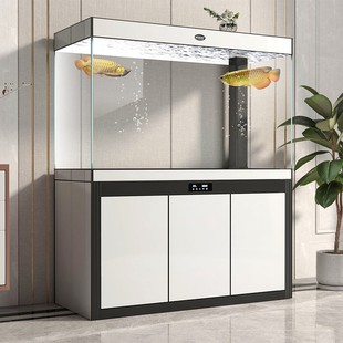 汉霸超白玻璃鱼缸客厅大型落地家用玄关生态缸屏风金鱼缸龙鱼缸