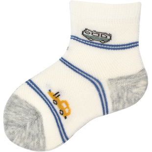 斑比儿童袜子春夏宝宝网眼薄款夏季男童夏天透气班比薄袜纯棉无骨