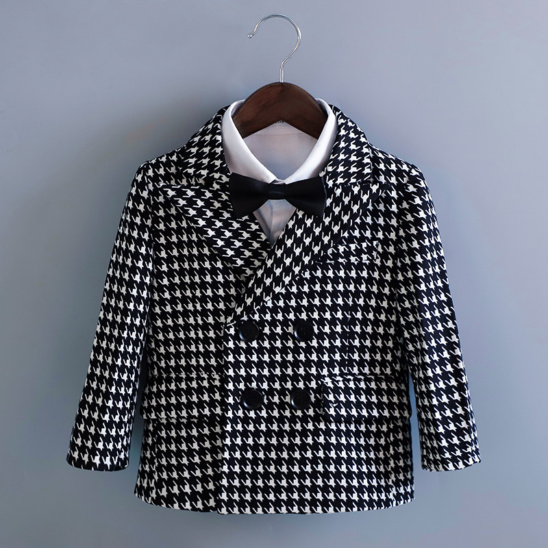 儿童西装套装花童婚礼服小童外套英伦表演服宝宝周岁男童西服秋冬