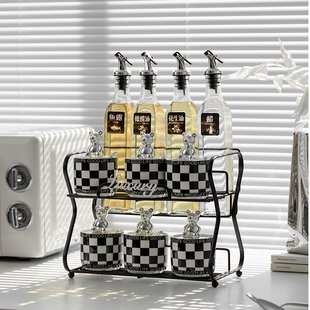 网红棋格调料组合套装陶瓷调味罐佐料盒油盐酱油瓶厨房用品家用醋