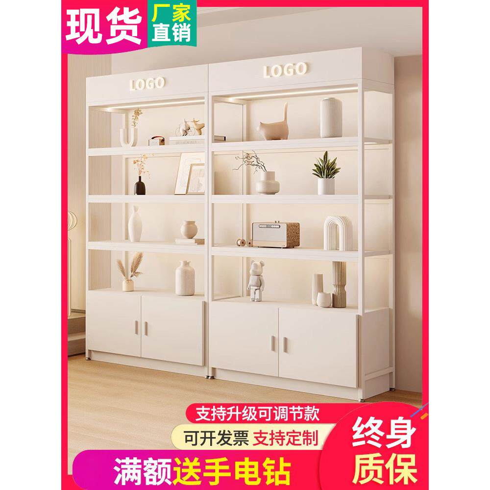 货架多层美甲置物架美容院宠物店产品样品陈列柜护肤化妆品展示柜