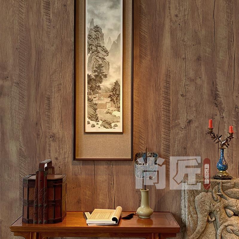 复古怀旧木纹墙纸自粘防水防潮茶餐厅桌面橱柜家具翻新改色膜墙贴