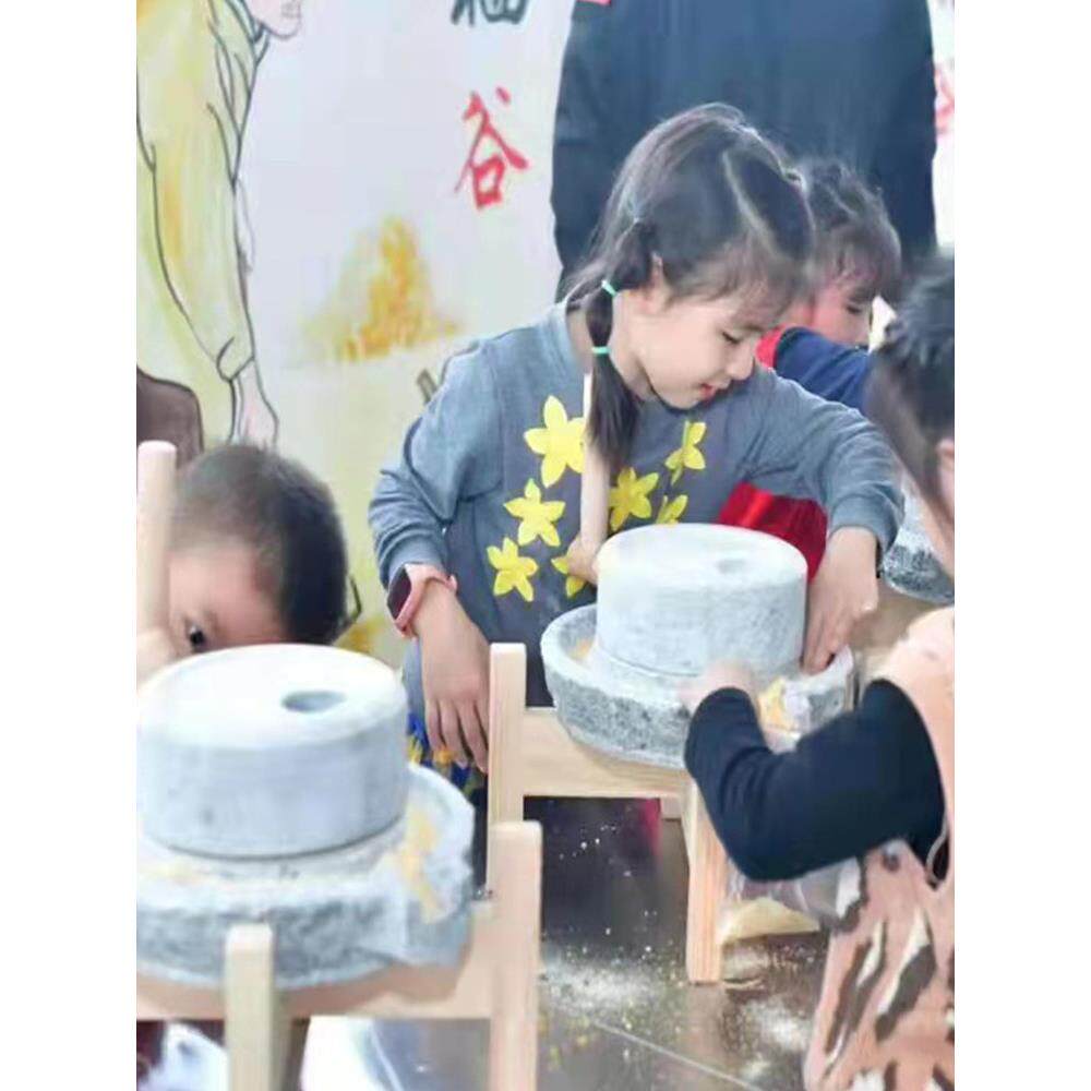 家用小型石磨天然石磨老式磨手推豆浆磨磨石雕