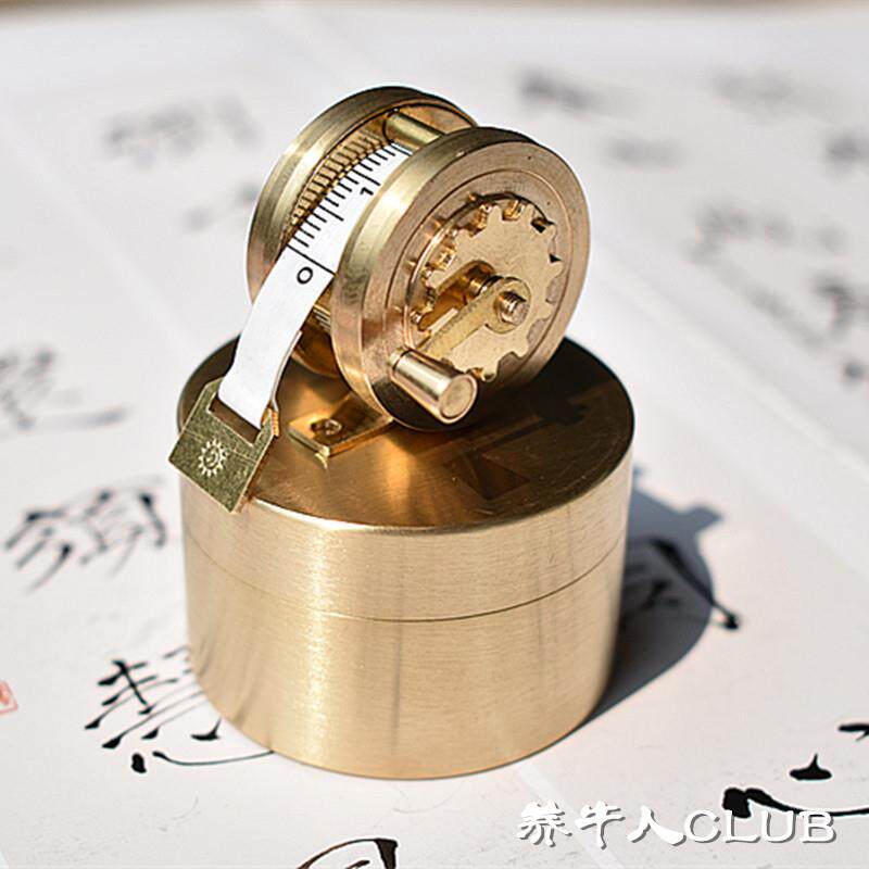 YNR纯铜复古飞轮卷尺迷你手动测量DIY缝纫工具