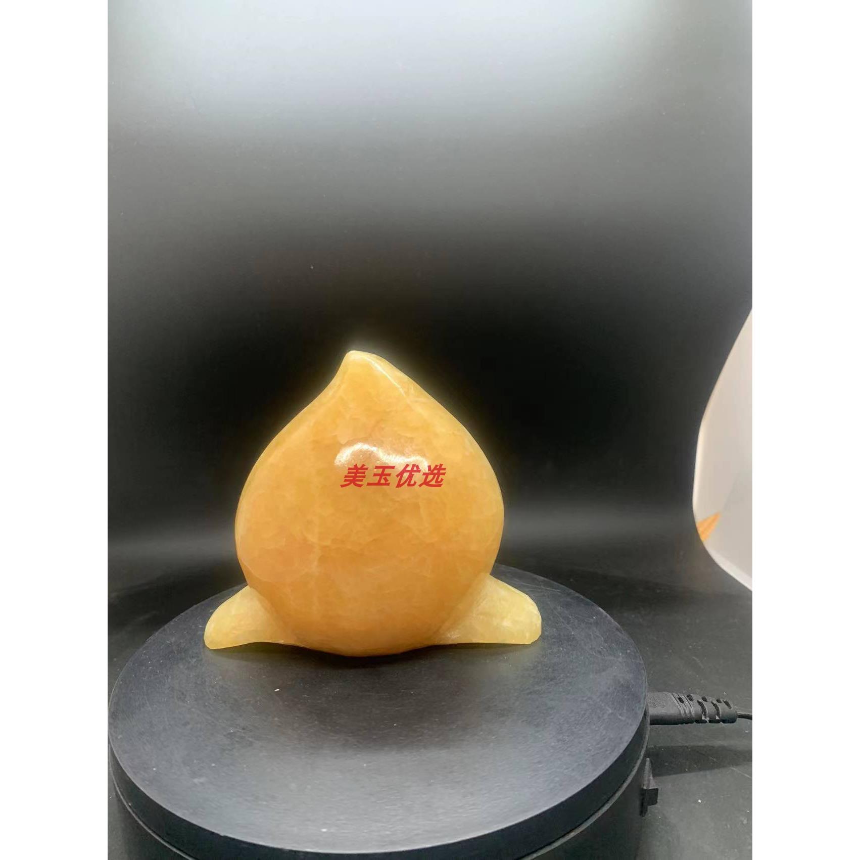 天然玉石桃子摆件米黄玉纯手工雕刻寿桃客厅办公室装饰摆饰乔迁礼图片
