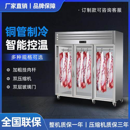 隆冰商用挂肉柜猪牛羊肉排酸保鲜柜鲜肉柜双杆立式冷藏展示柜