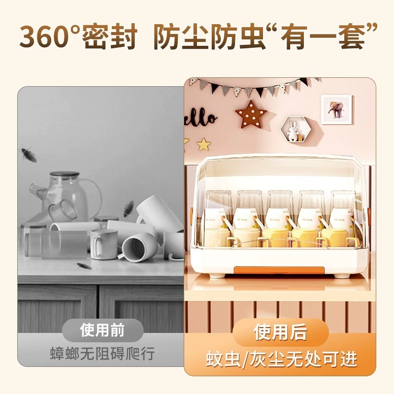 奶瓶收纳盒婴儿专用大号收纳箱宝宝餐具辅食碗筷置物架防尘沥水架