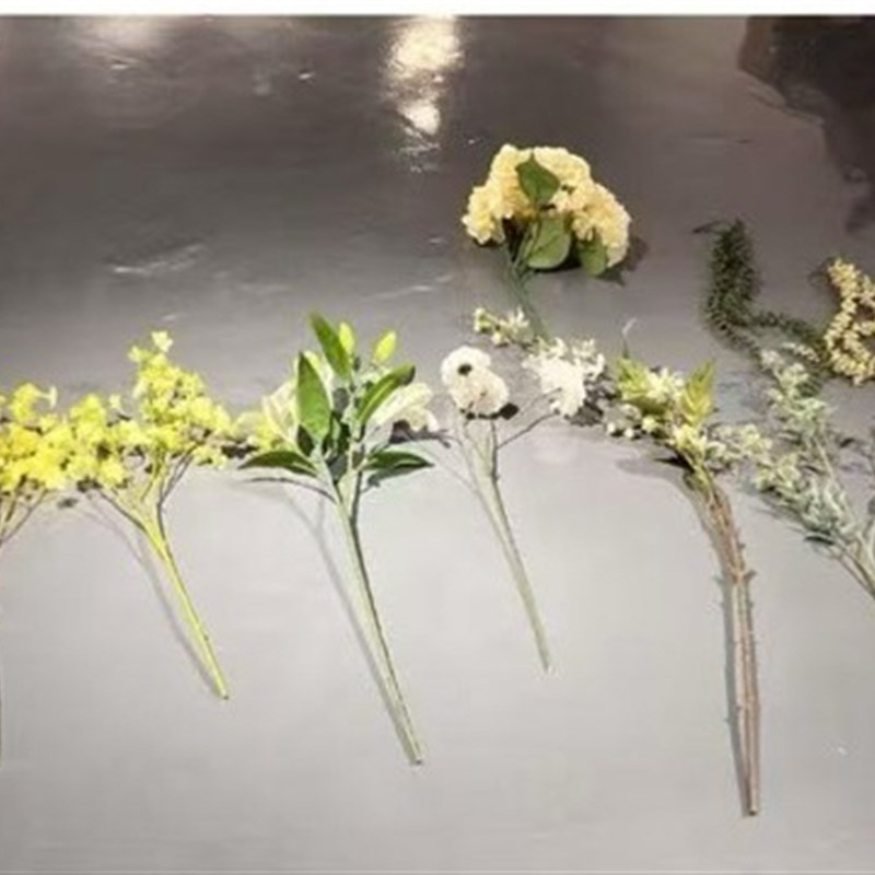 单支假花仿真花束塑料花小束把花玫瑰绢布花干花家居摆设田园装饰
