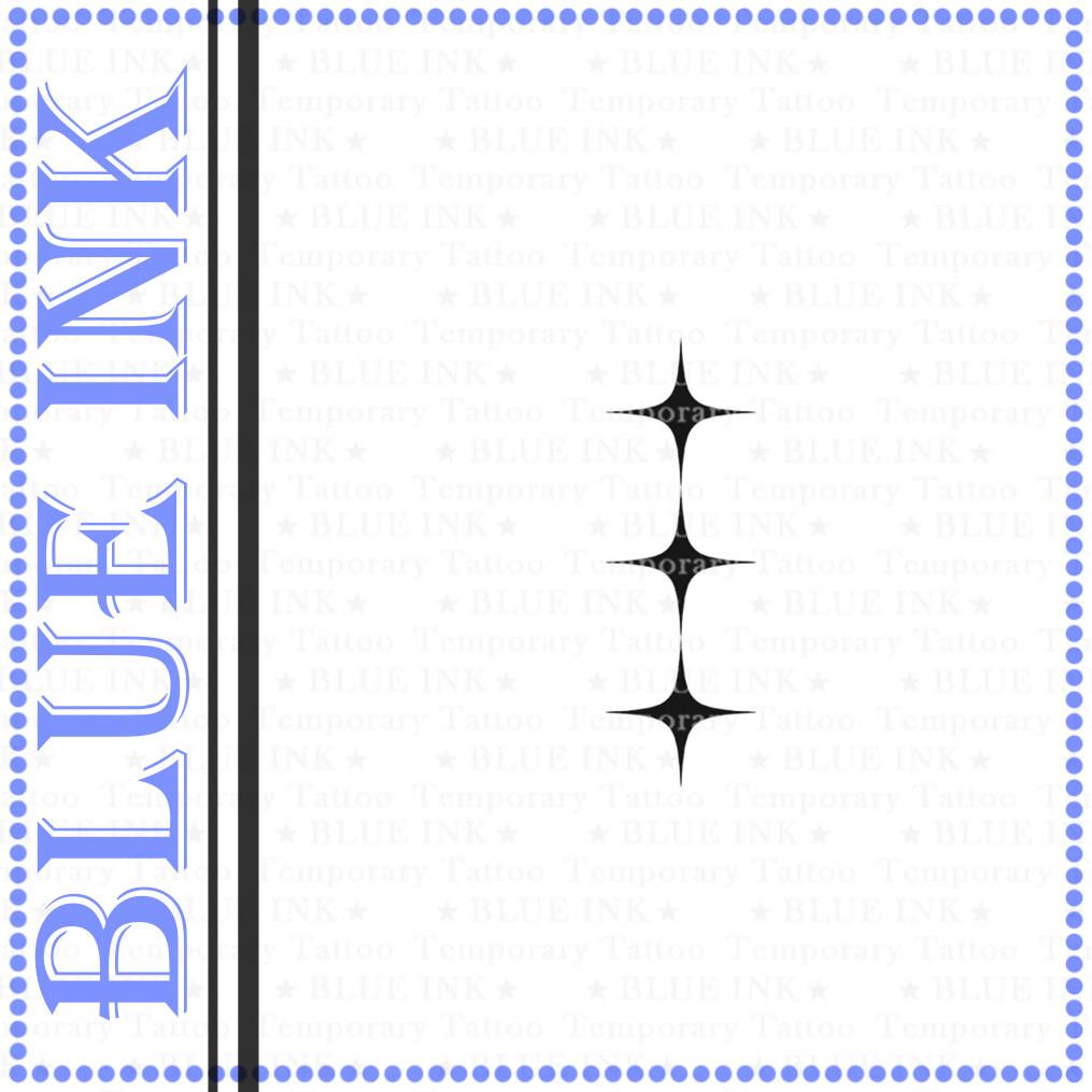 BLUEINK晚安贴】103三颗星无水逼真不反光防水持久自由创作纹身贴