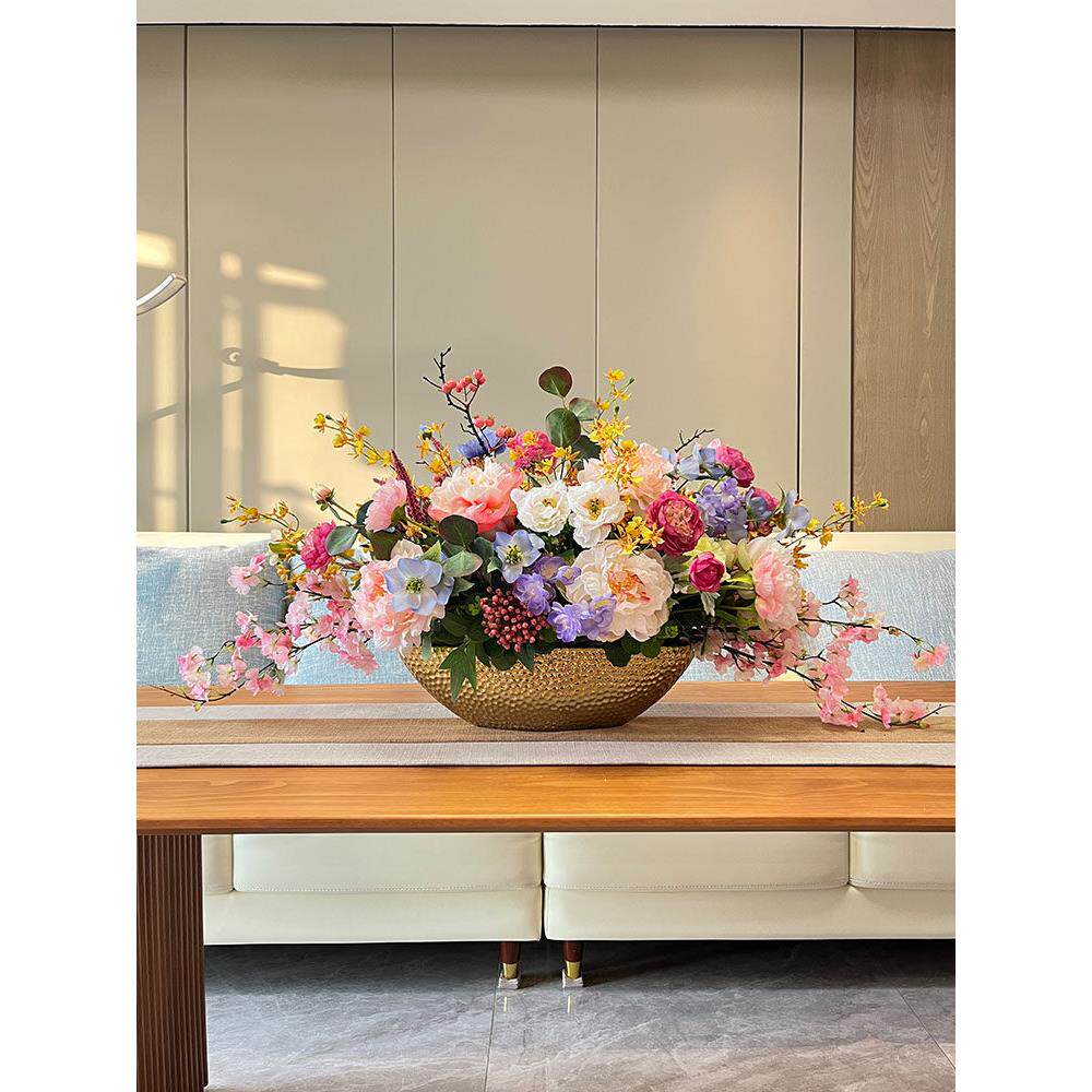 采购产品假花,牡丹,客厅电视柜装饰花,入口大厅,假花侧柜,咖