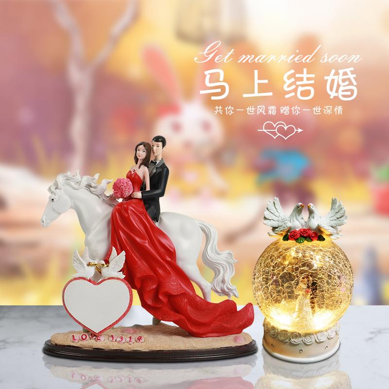 新品创意结婚礼物新婚礼品婚房客厅装饰桌面摆件闺蜜浪漫新人送礼