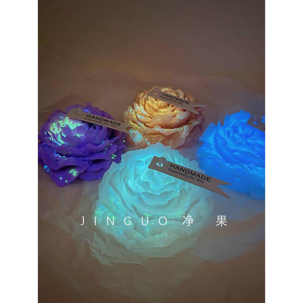 JINGUO香薰夜光荧光低温手工玫瑰花蜡烛道具滴蜡情侣节日情调礼物