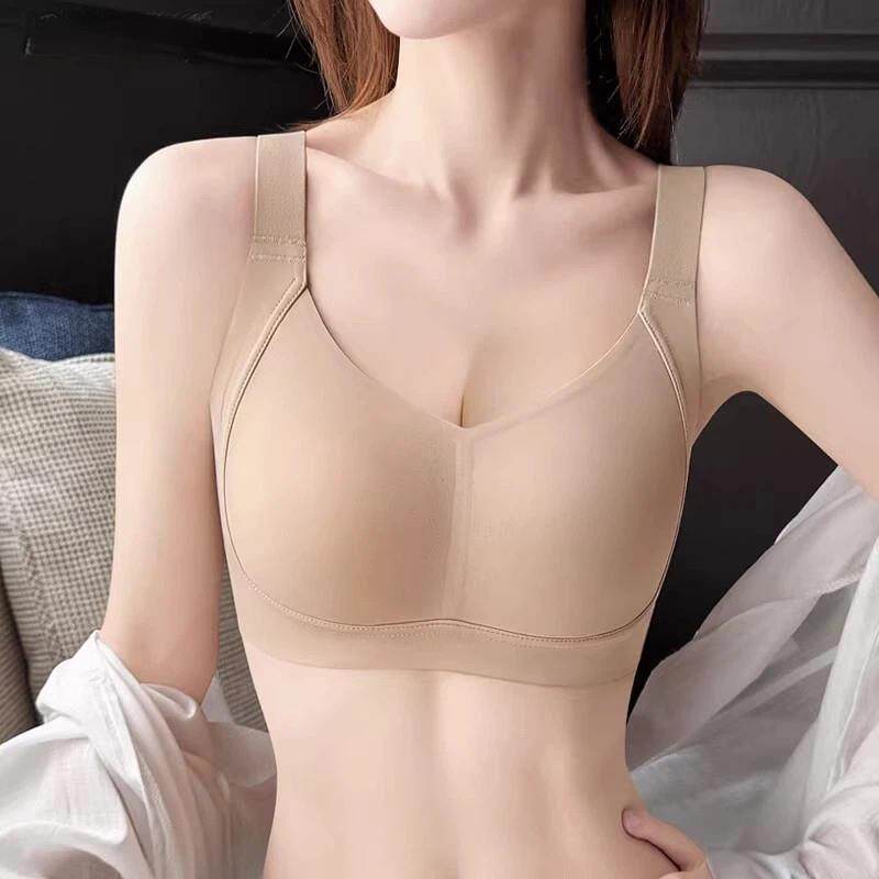 无钢圈调整型内衣女薄款大胸显小收副乳塑形防下垂全罩杯文胸罩