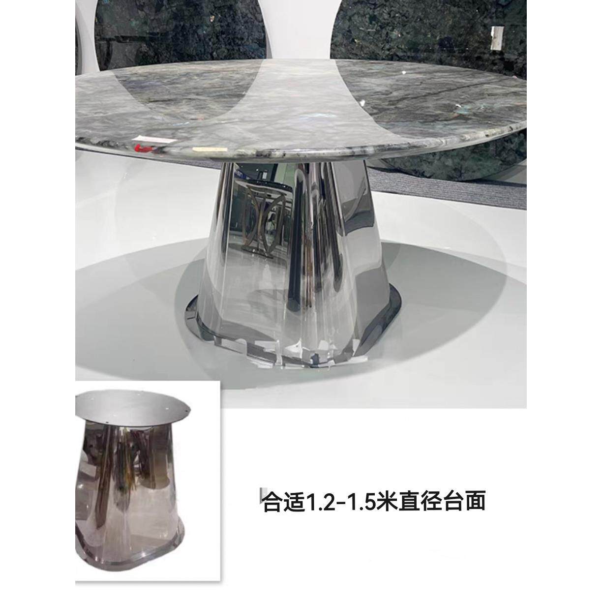 不锈钢餐桌支架板岩矩形桌基大理石餐桌腿架餐桌支架三脚架框架