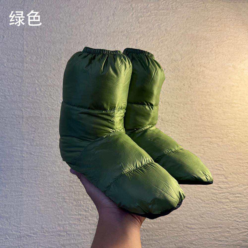 羽绒脚套 地板保暖鞋 冬季徒步露营营地帐篷鞋雪地靴 做作业暖脚
