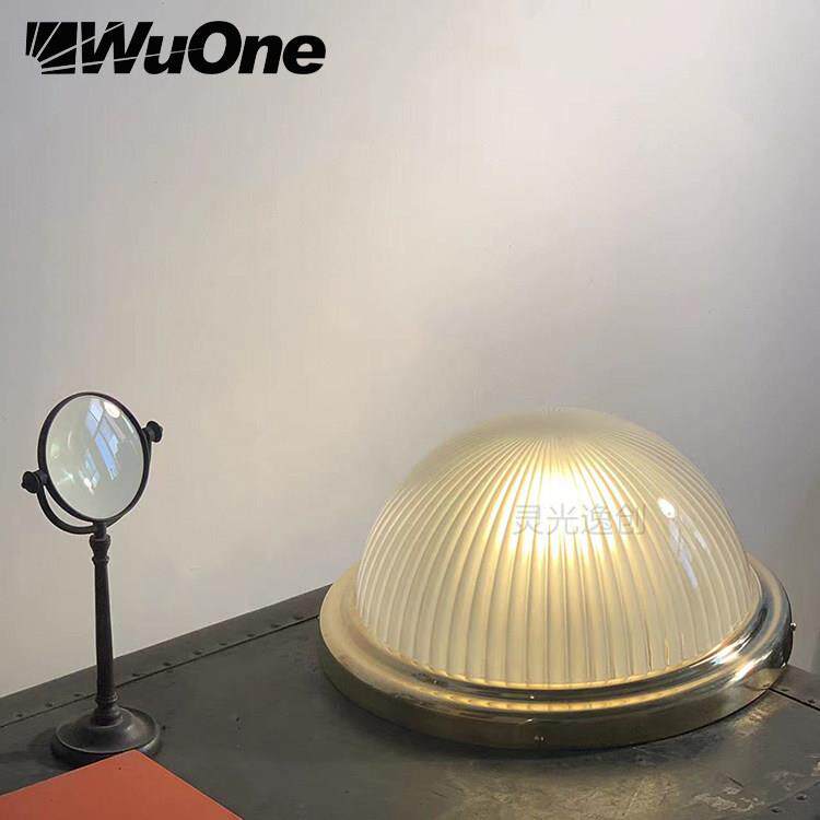 中古wuone灵光逸创 厨卫阳台过道吸顶灯过道灯复古工业风铜材玻璃