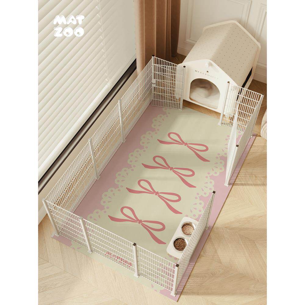 Matzoo宠物专用防水和防尿地板垫围栏狗窝皮革可擦拭免洗防滑，可