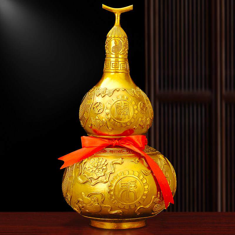 铜葫芦纯铜大号八宝葫芦开口空心新中式摆件迷你小铜葫芦门口挂饰