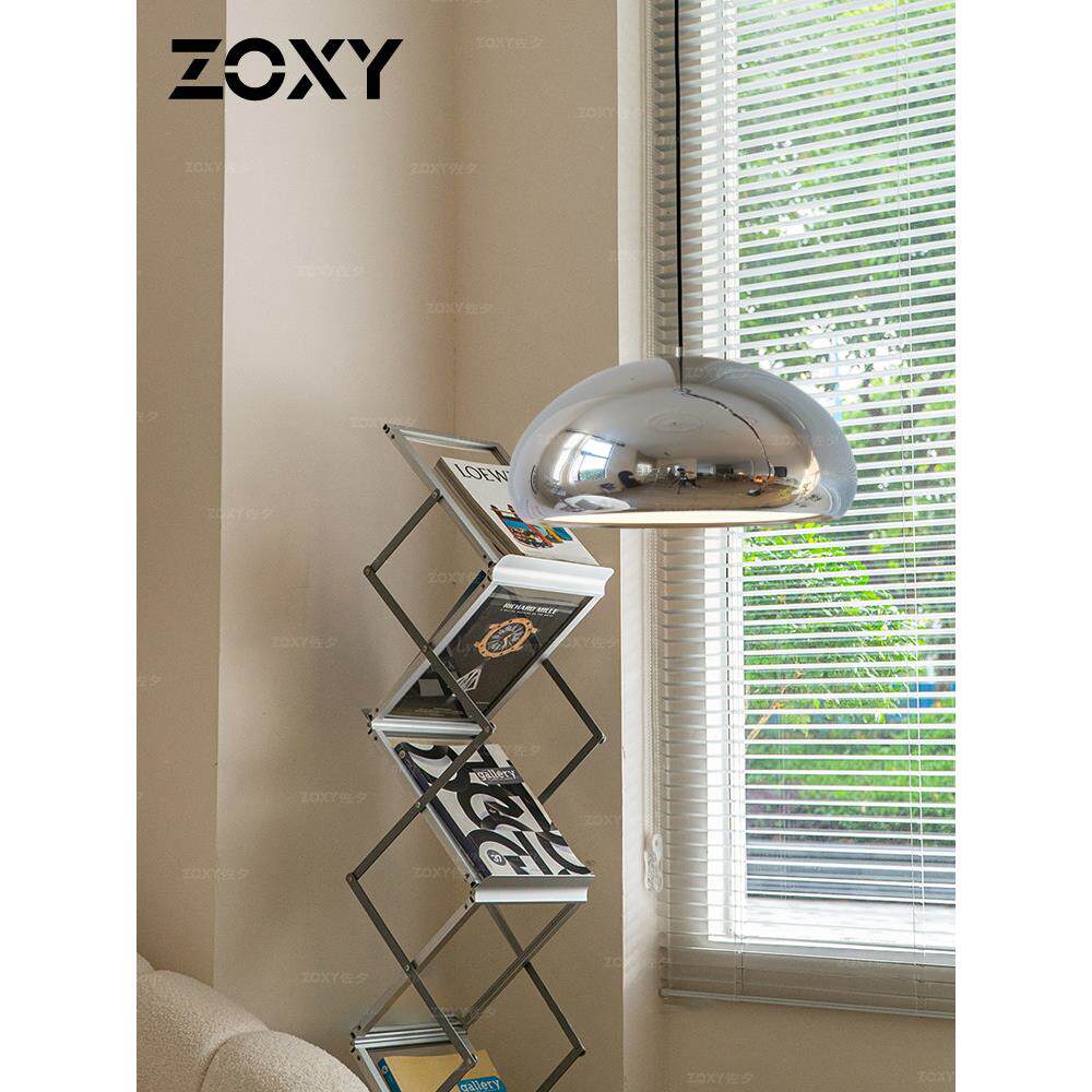 Zoxy太空时代吊灯包豪斯银色餐厅卧室简单现代中世纪圆形吊灯