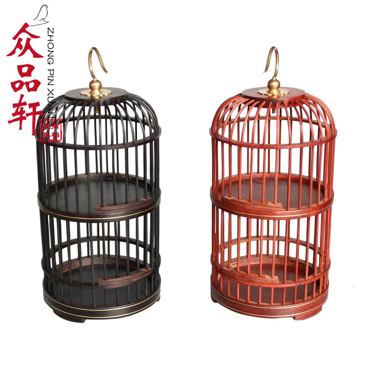 红木手工自制螽斯笼红檀木乌木紫光檀双层双格圆形方形鸣虫小笼子