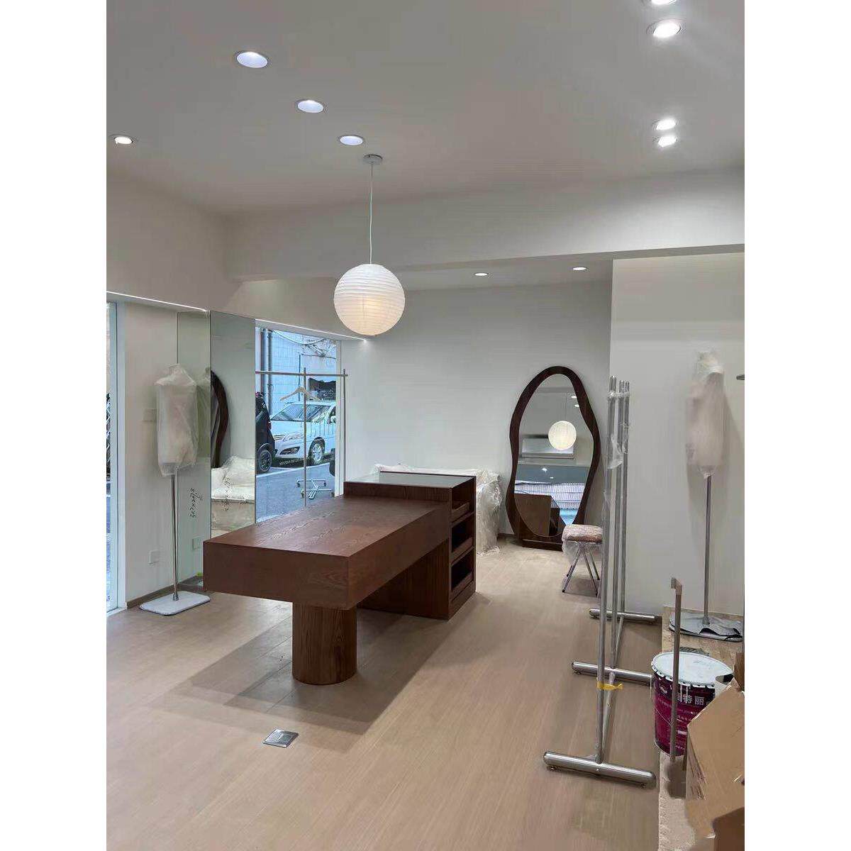 简约中岛收银台展示台展示柜实木流水台服装店柜覆古展示桌定制