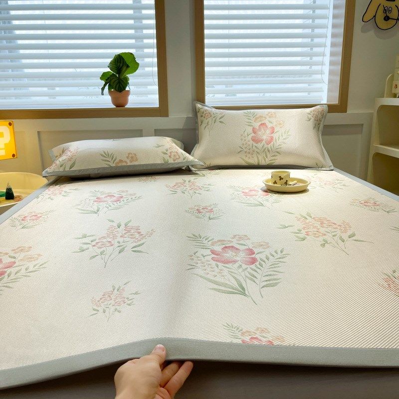 a类冰藤席2024夏季可水洗凉席三件套夏天席子宿舍单人空调席软席,床上用品,藤席,淘宝优惠券,粉丝福利购,淘宝优惠卷