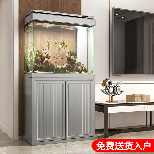 森森鱼缸底过滤水族箱客厅大型家用落地玻璃生态鱼缸中小型金鱼缸