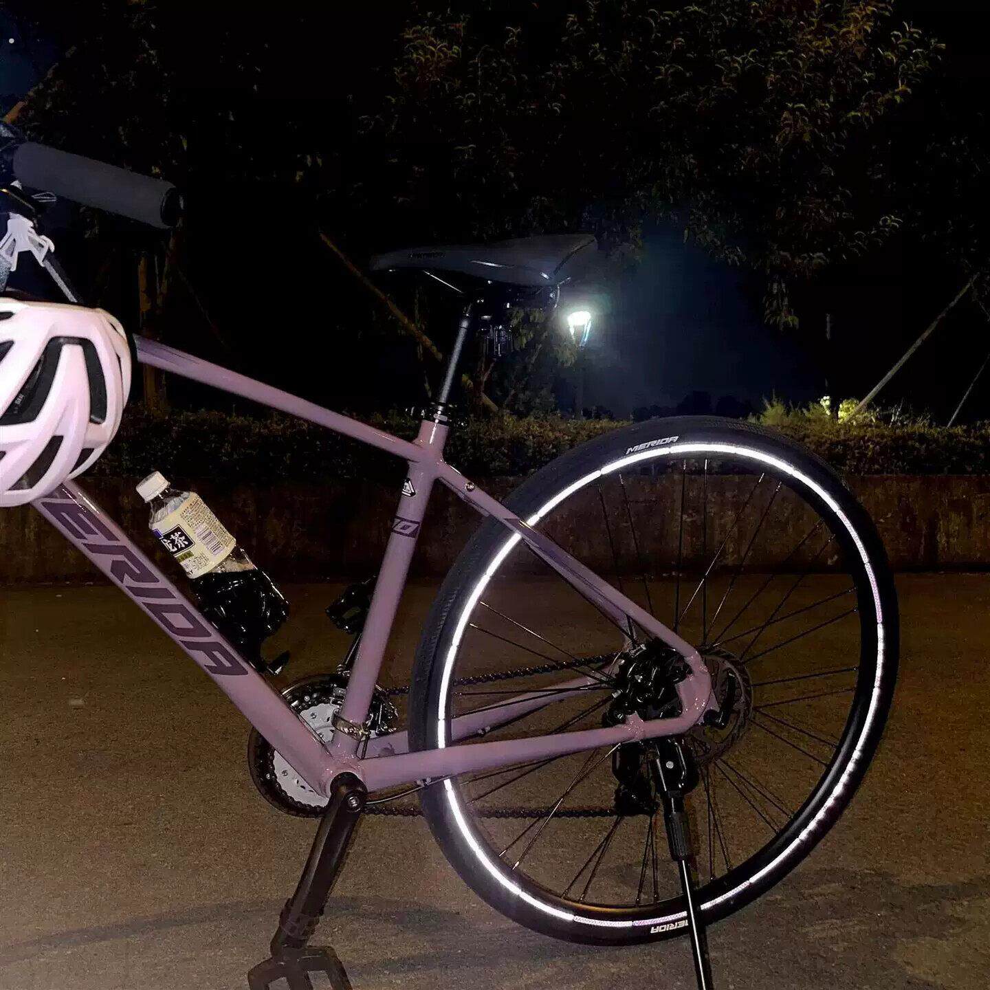 公路/登山自行车通用轮毂夜光反光贴片夜骑警示贴轮胎装饰反光条