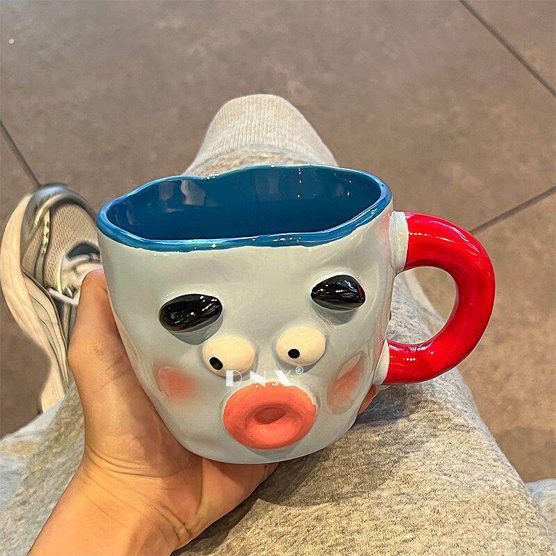 搞怪呆萌创意可爱马克杯小丑陶瓷家用水杯杯子生日礼物送朋友搞笑
