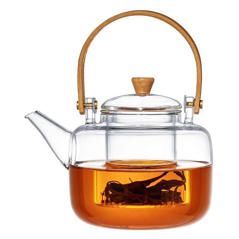 谦谦甄选~提梁玻璃茶壶900ml大容量