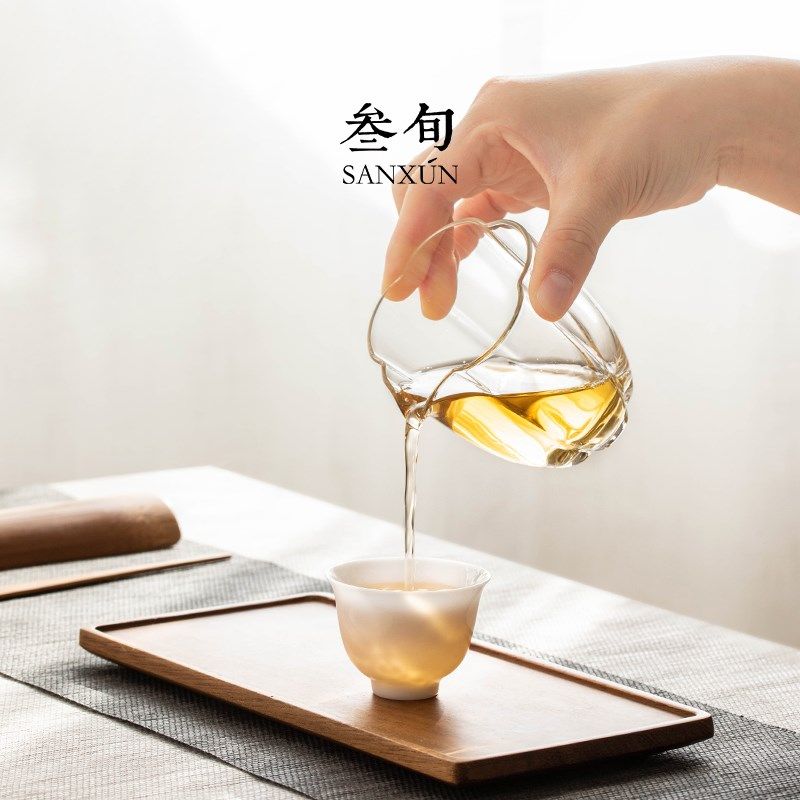 叁旬海棠加厚玻璃公道杯耐热分茶器家用透明公杯茶具茶海高端配件,餐饮具,公道杯,淘宝优惠券,粉丝福利购,淘宝优惠卷