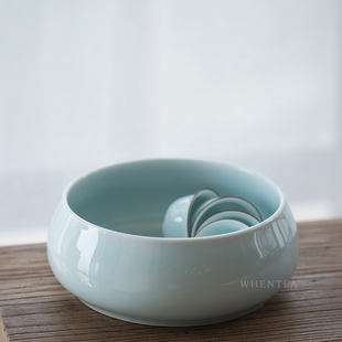 闻说脂白茶洗手工白瓷哑光釉 大号茶道零配件陶瓷甜白