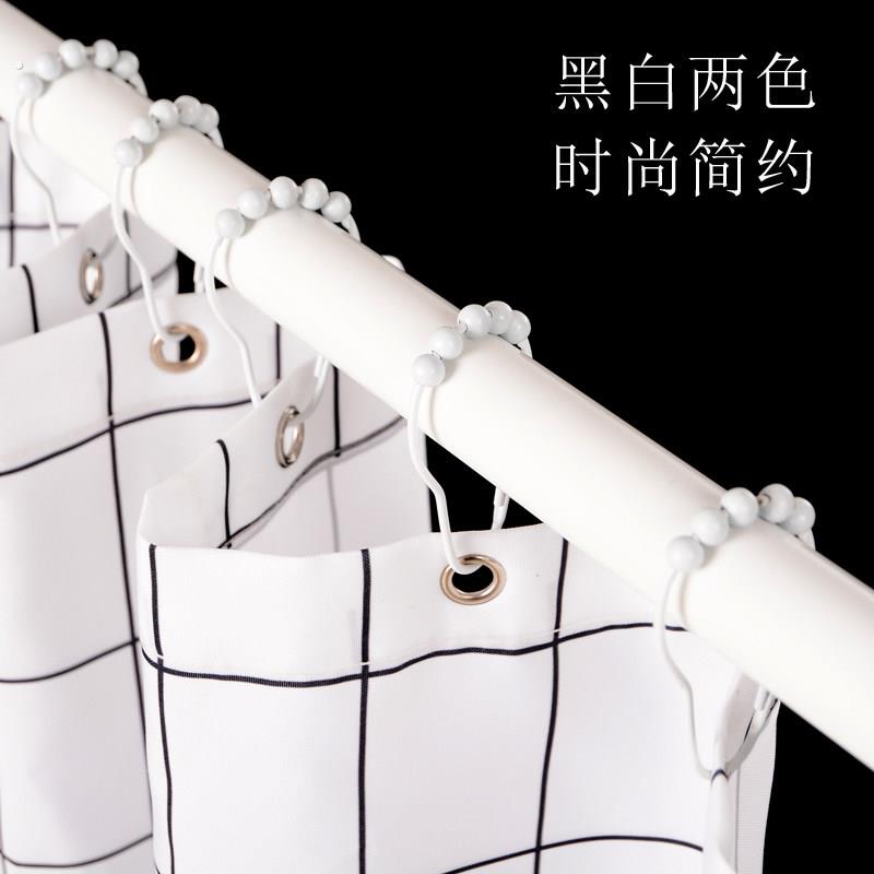 浴帘挂环不锈钢滚珠环门帘窗帘环浴帘配件拉环伸缩杆挂钩浴帘环子