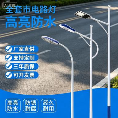北京市电路灯杆6/8/10米镀锌单双臂A字臂市政小区农村道路高杆灯